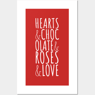 Valentine Hearts Chocolate Roses Love Posters and Art